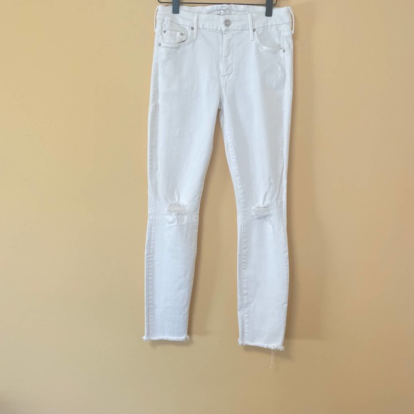 Mother The Looker Ankle Fray 27 Little Miss Innocent? White Skinny Jeans - Picture 3 of 8